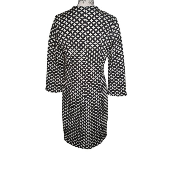 Iren Klairie Black & White Dress, Size 8-10 (Euro 40), Geometric Pattern, Beaded - Picture 5 of 8
